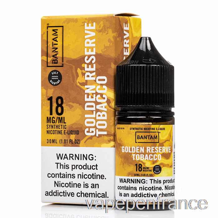 Tabac Golden Reserve - Sels Bantam - Stylo Vape 30 Ml 18 Mg